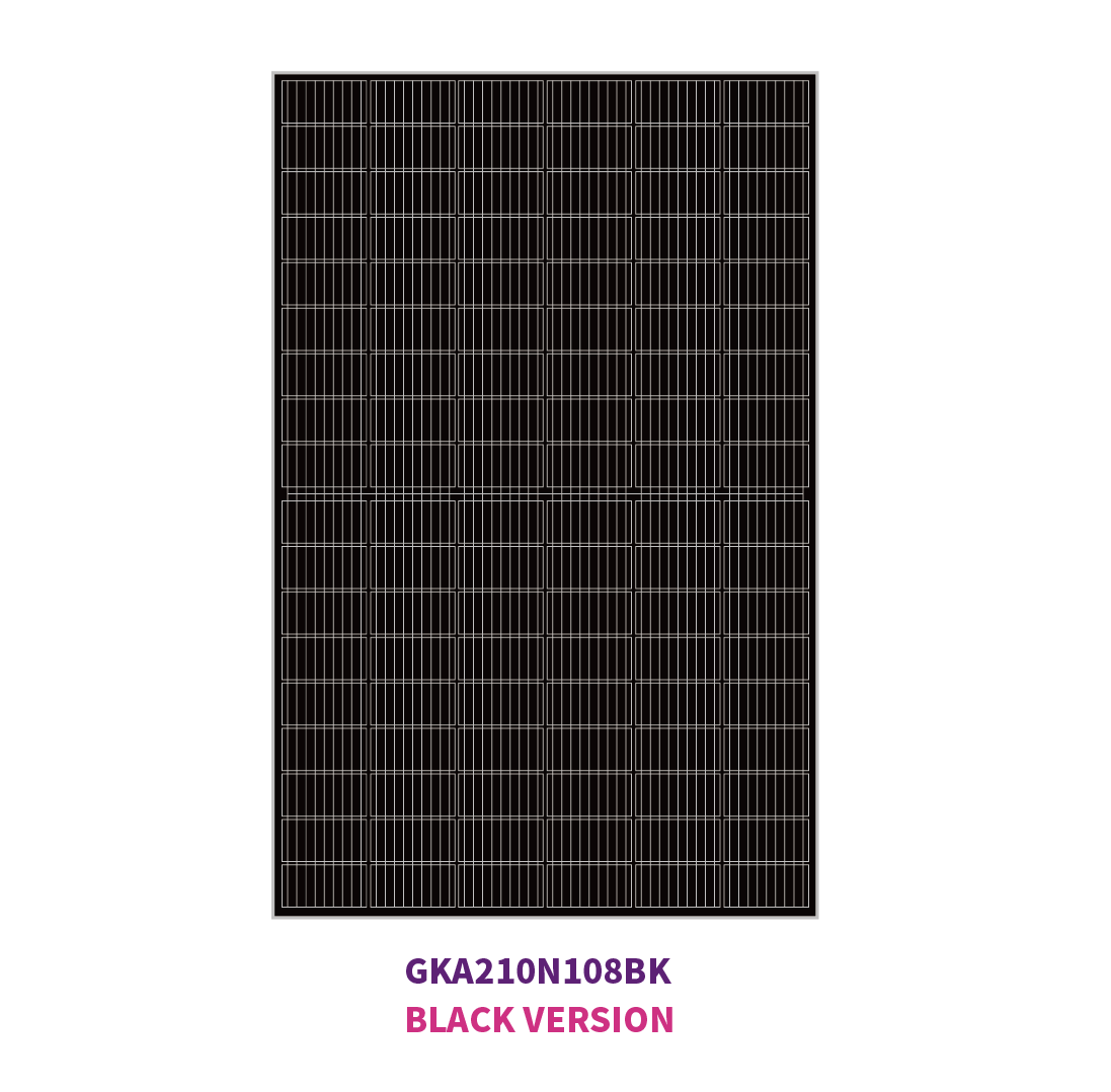 210 mm N-TYPE mono 108 medias células solares 580W