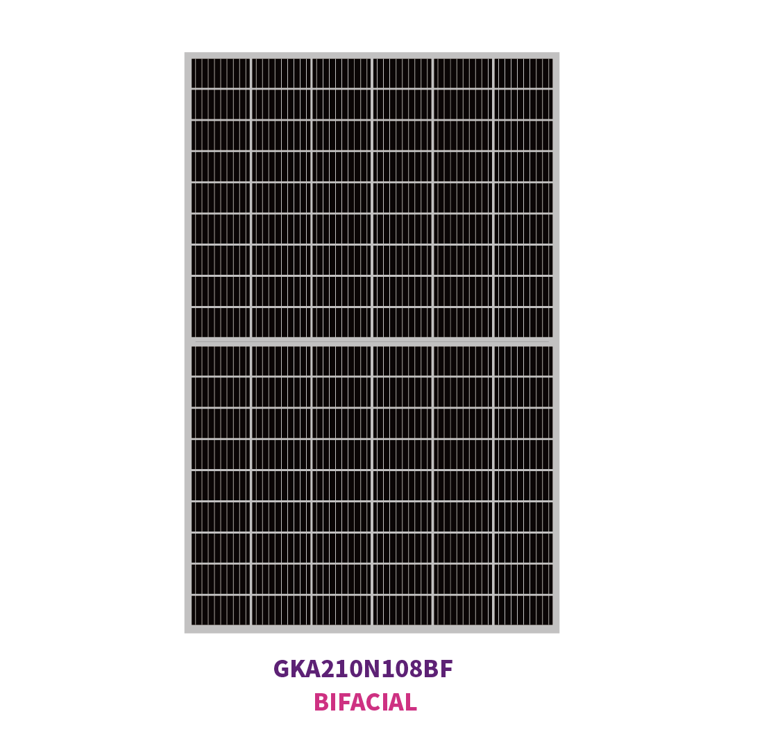 210 mm N-TYPE mono 108 medias células solares 580W